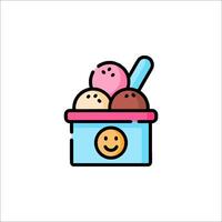 Ice cream icon with smiley face vector