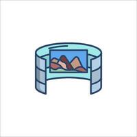 A flat image of a mountain range with a mountain in the background vector