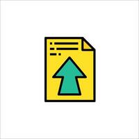 A file icon with an arrow pointing up vector