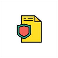 A document with a shield icon vector