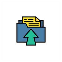 File folder icon with arrow and folder icon vector