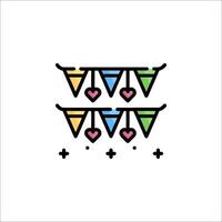A colorful banner with hearts on it vector