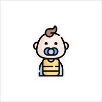A baby with a pacifier in his mouth vector