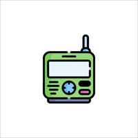 A green radio icon on a white background vector