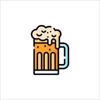 Beer icon in line style on white background vector