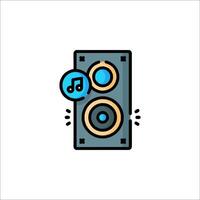 A speaker icon with music notes vector