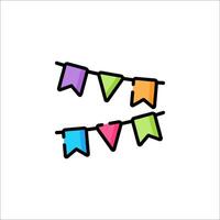 A colorful banner with a bunting on it vector