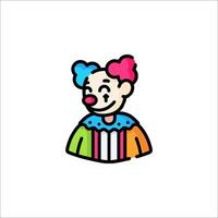 A colorful clown with a striped shirt and a bow tie vector