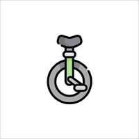 A green and black unicycle icon on a white background vector