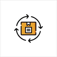 A box with a folder and arrows around it vector