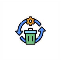 A trash can with a gear on it vector