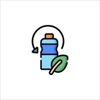 A bottle of water with a leaf on it vector