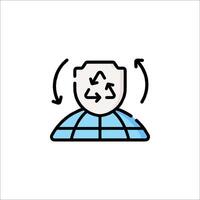 A globe with a recycling symbol on it vector