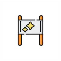 A sign with a star on it in a line style vector