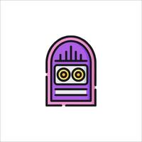 A purple and yellow robot icon vector