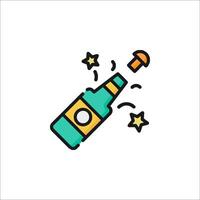 A bottle of champagne with stars on it vector
