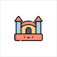 A cartoon castle with a smiley face vector