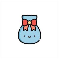 A blue bag with a red bow on it vector