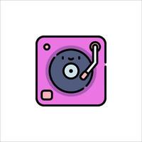 A purple record player icon on a white background vector