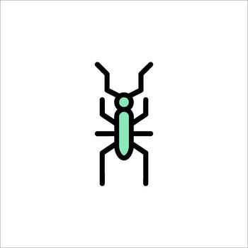 A bug icon with green lines on it vector