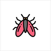 A pink bug icon on a white background vector