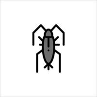 A black and white icon of a bug vector
