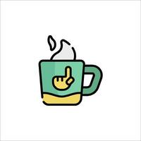 Coffee cup icon with hand and finger vector