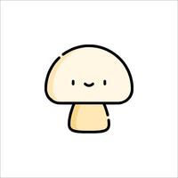 A cartoon mushroom with a smile on its face vector