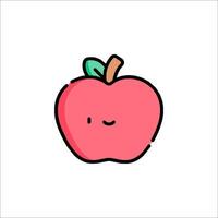 An apple with a smiley face on it vector