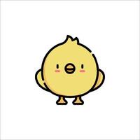 A cute little chicken character on a white background vector