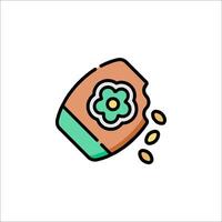 A jar with a flower on it and a piece of bread vector