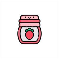 A strawberry jar with a smiley face on it vector