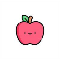 An apple with a smiley face on it vector