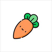 A cartoon carrot with a smile on it vector