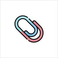 A paper clip icon with a colorful outline vector