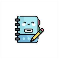 A notebook with a pencil and a smiley face vector
