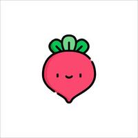 A cute beet with a smile on it vector