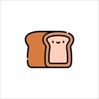 A cartoon slice of bread with a face on it vector