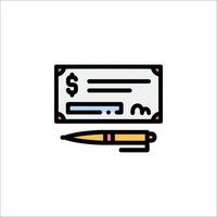Check icon with pen and money vector