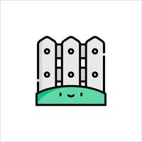 A cartoon fence with a smiley face vector