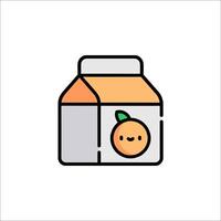 A juice box with an orange inside vector