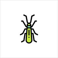 A bug icon with a green and black color scheme vector