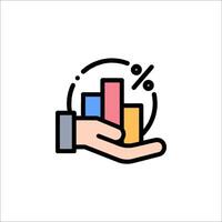 Hand holding a graph bar icon vector