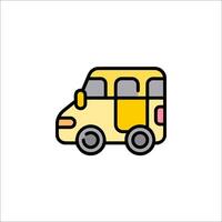 A yellow school bus icon on a white background vector