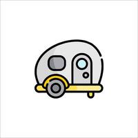 A small camper trailer icon on a white background vector