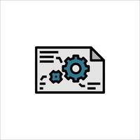 A file with gears on it and a blue icon vector