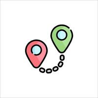 A map pin with a chain attached to it vector