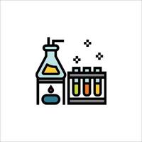 A laboratory with a beaker and test tubes vector