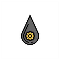 A drop of oil with a gear in it vector