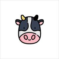 A cow head with horns on a white background vector
